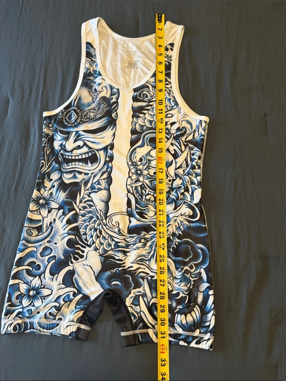 Men's Blue & White Graphic Singlet - Large by TriTitan